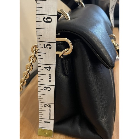 NWT Ted Baker Leather Poppy Mini Satchel Bag Purse Crossbody Black Top Handle - Picture 10 of 13